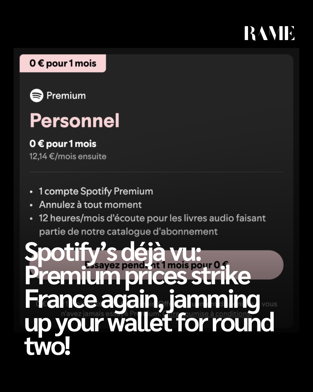 Spotify’s déjà vu: Premium prices strike France again, jamming up your wallet for round two!